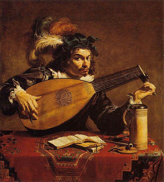 Theodoor Rombouts Lute Player oil painting image